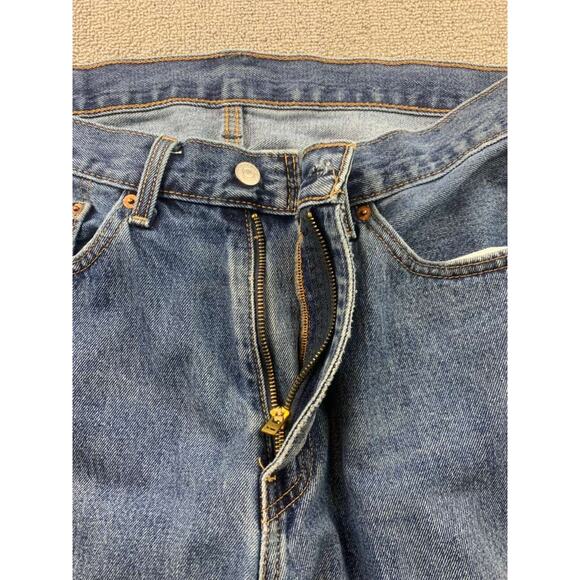 Levi's 505 Men's Jeans Size 35x30 Blue Denim Medium Wash Cotton Casual Straight - Picture 4 of 12